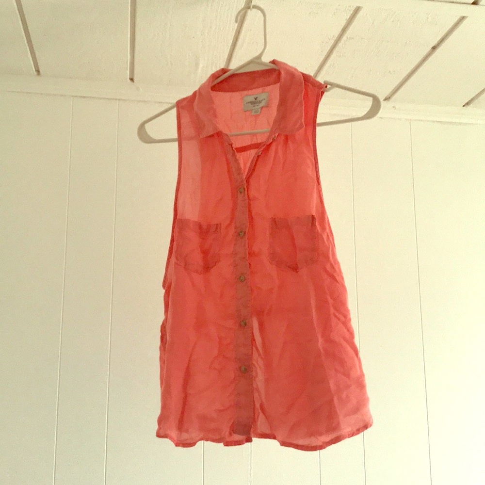 Sleeveless button down
